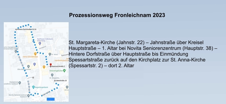 Prozessionsweg Fronleichnam 2023